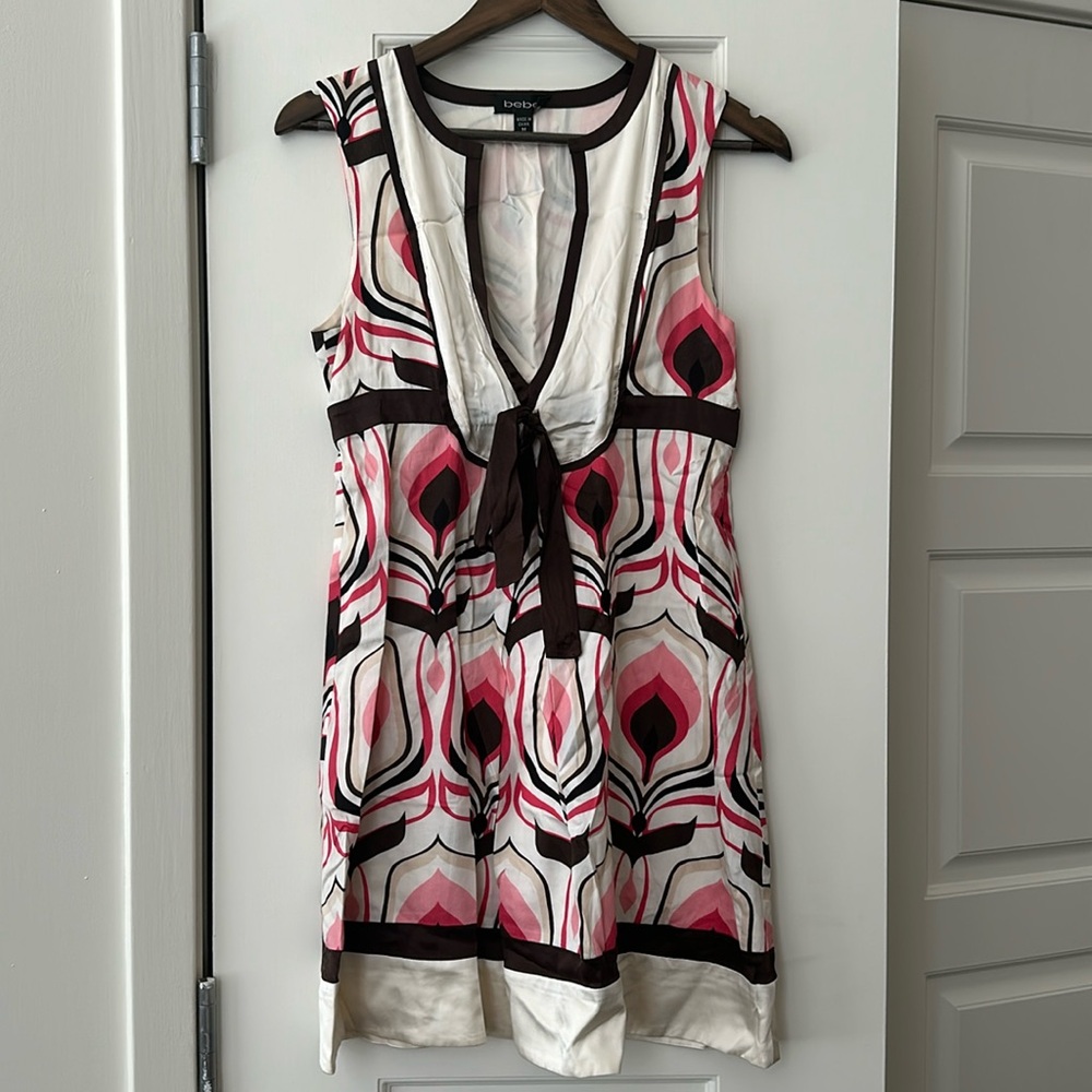 Bebe Retro Pink & Brown Dress